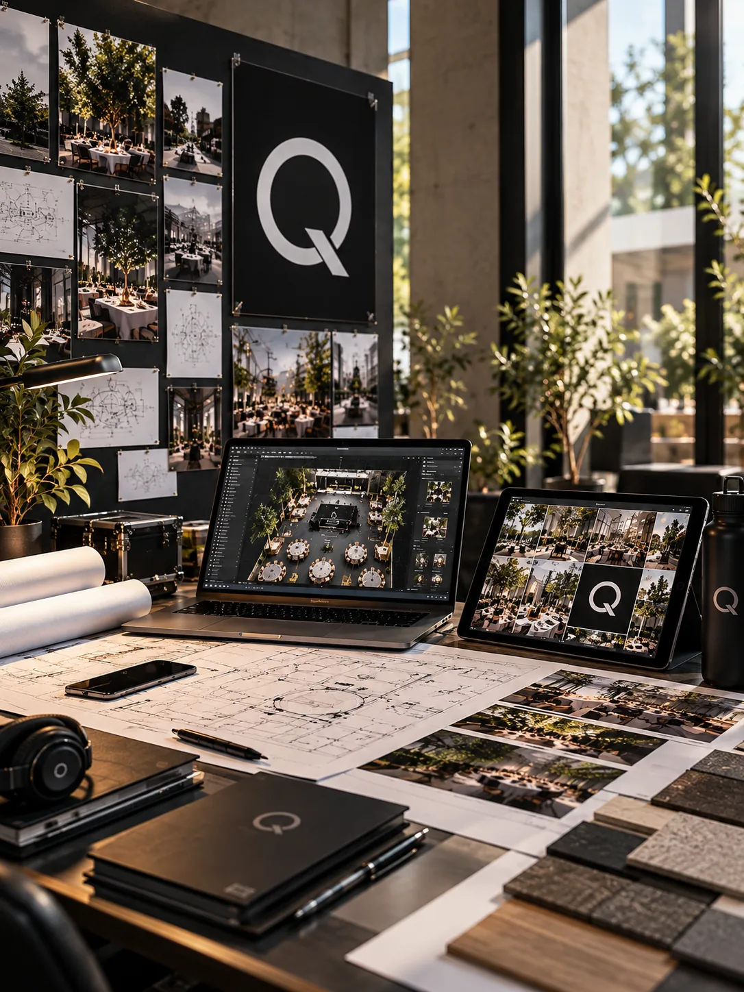 Evento premium con arquitectura e iluminación cálida